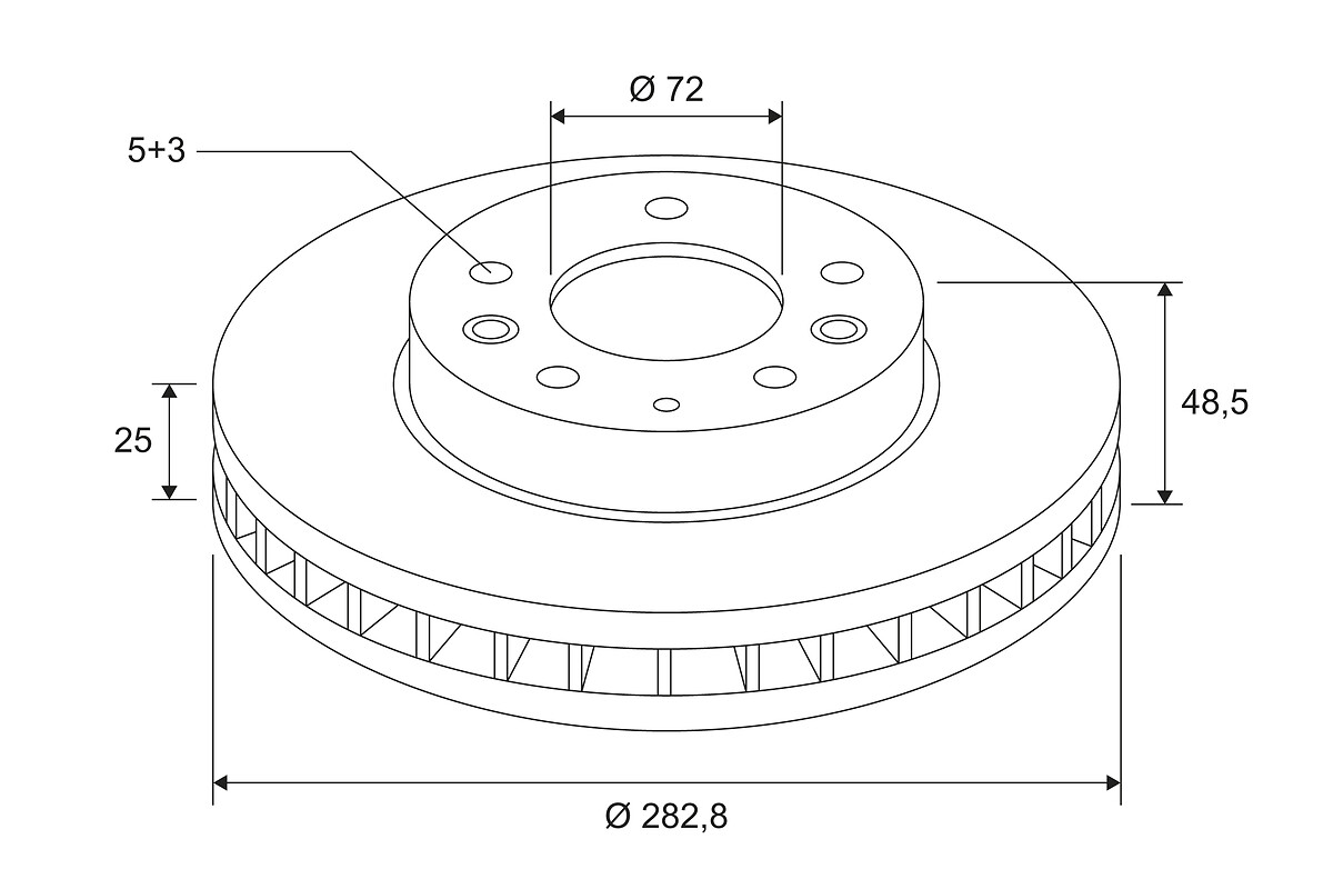 COATED BRAKE DISC X1 MAZDA 6 FR